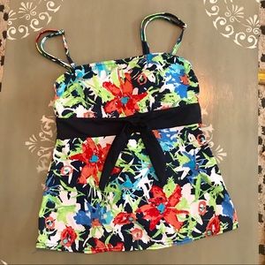 Venus Floral Tankini Top Adjustable Straps